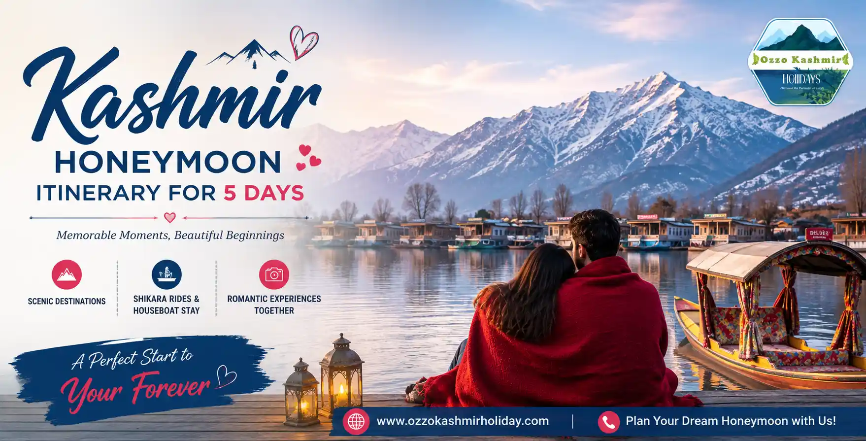 Kashmir Honeymoon Itinerary for 5 Days | Romantic Trip Guide